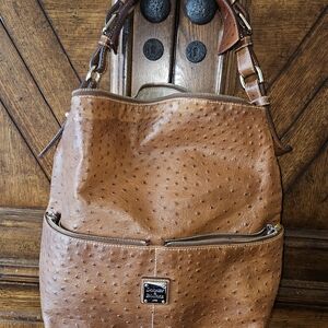 Dooney & Bourke Tan Ostrich-Embossed Shoulder Bag Only* Wallet Listed Separately